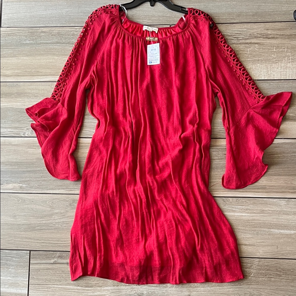 Elegant Red Long Sleeve Dress